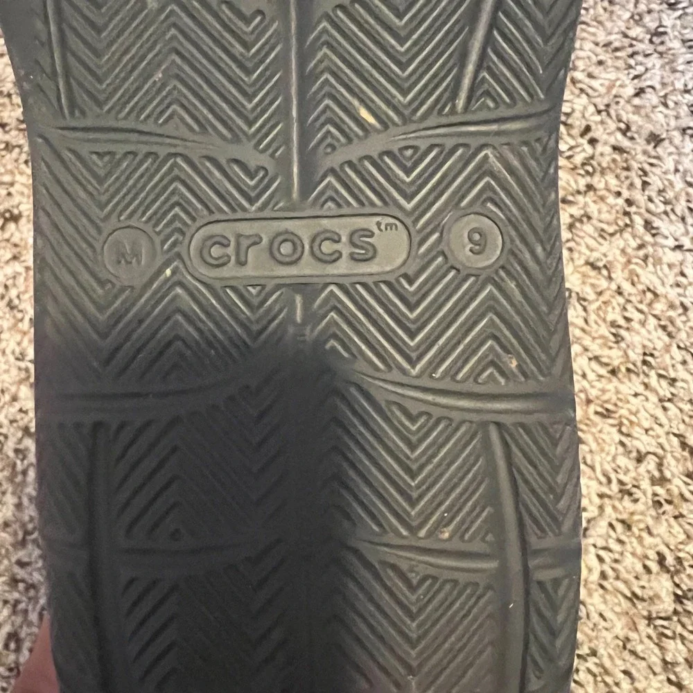 Crocs‎ Elements Agua Flip Flops Sandals Comfort Slides Black Marble Mens 9